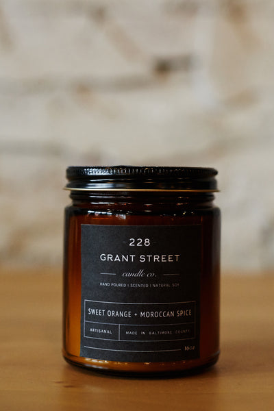 Sweet Orange + Moroccan Spice 9 oz Candle – 228 Grant Street Candle Co.
